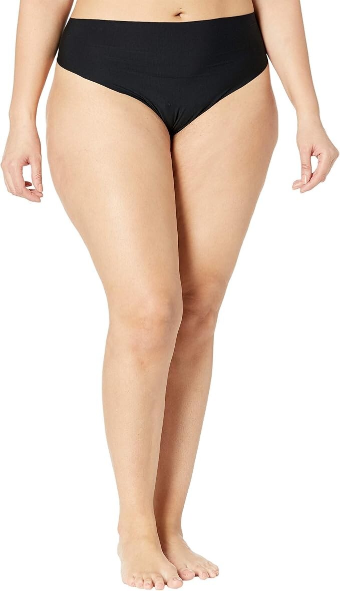 commando E2913 Plus Size Butter Thong CT16W Black 2X