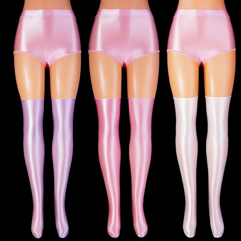 Women Satin Boylegs Glossy Shorts Oil Shiny Clothing Boxers Leggings Stocking
