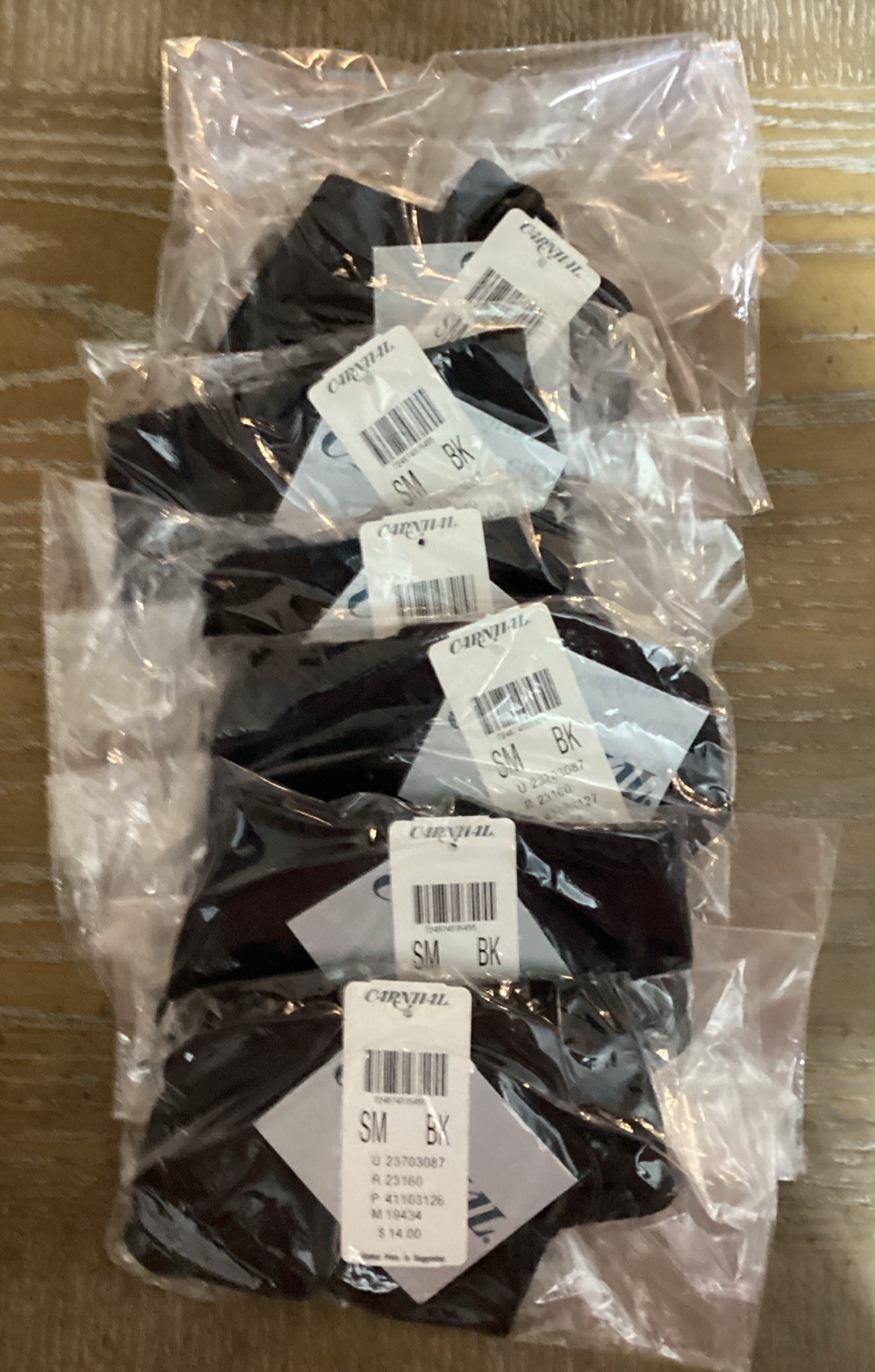 6 Pair Carnival Seamless Microfiber Low-Rise Thong NWT Black Small NWT Underwear