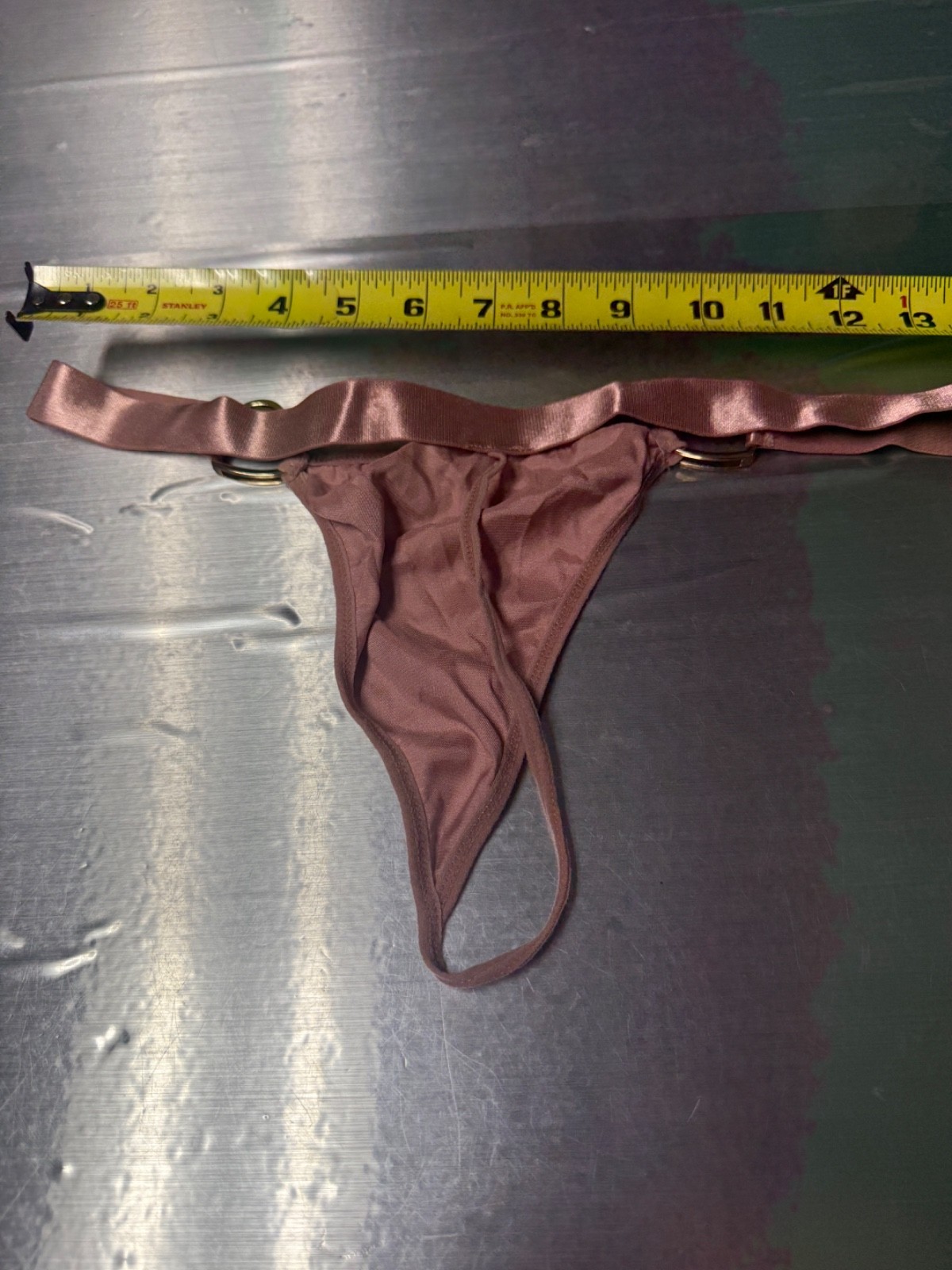 Silky Heart Thong Size MEDIUM(8-10) Pink & Gold