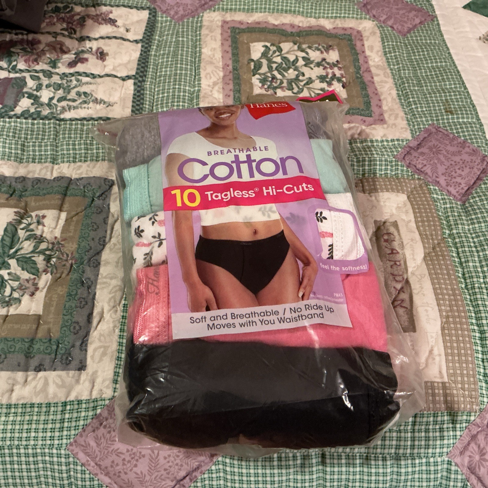 Hanes Women’s Cotton Tagless Hi-cut Briefs Size 8/XL 10 In Pk