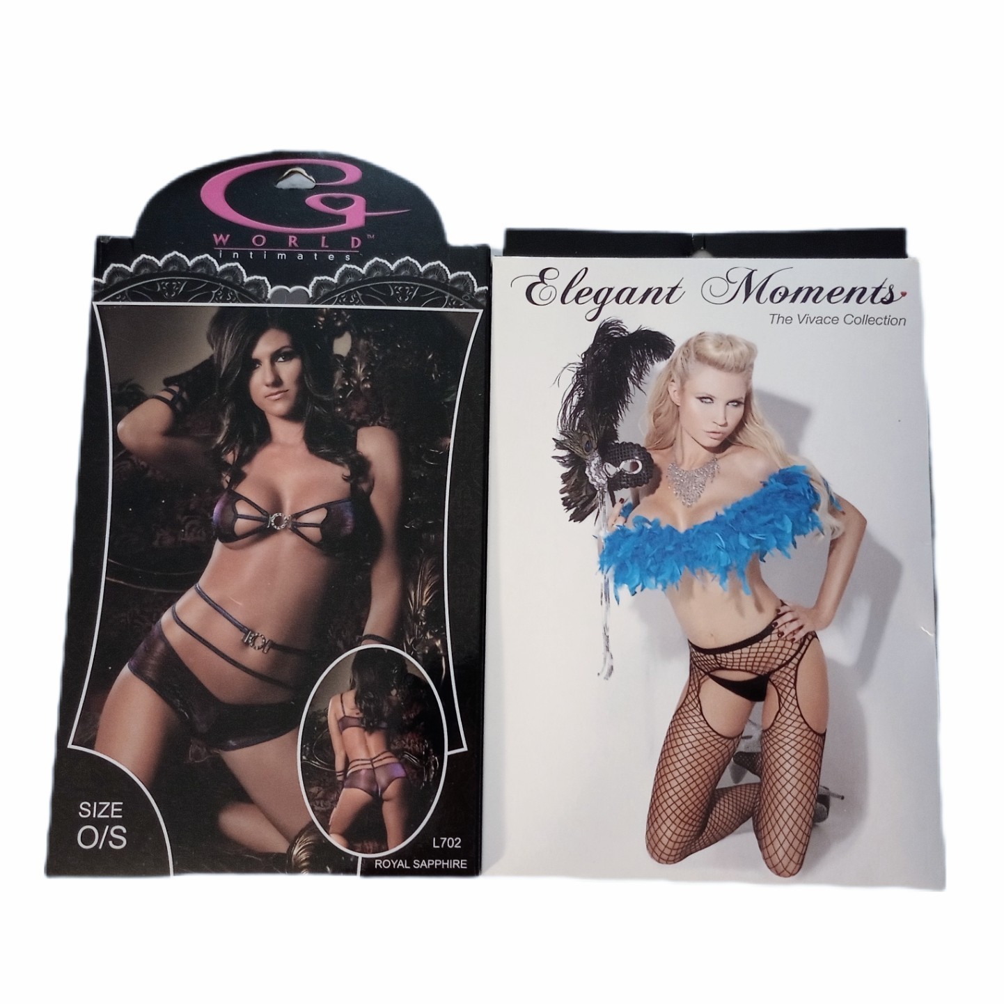 NEW Women’s Lingerie Royal Sapphire 3pc Boyshort Set + Fence Net Pantyhose OS