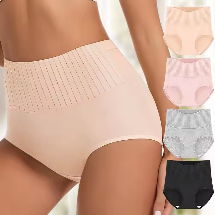 4 Pack Women’s Underwear Panties High Rise Full Coverage Briefs Postpartum Brief