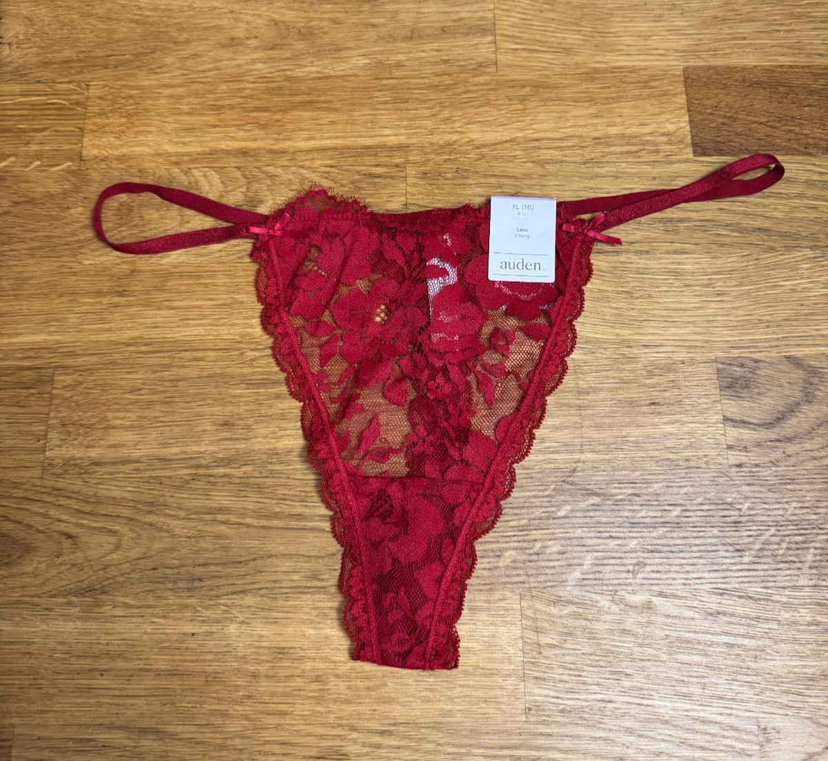 Auden Women’s Lace String Thong Underwear Size Medium Red NWT