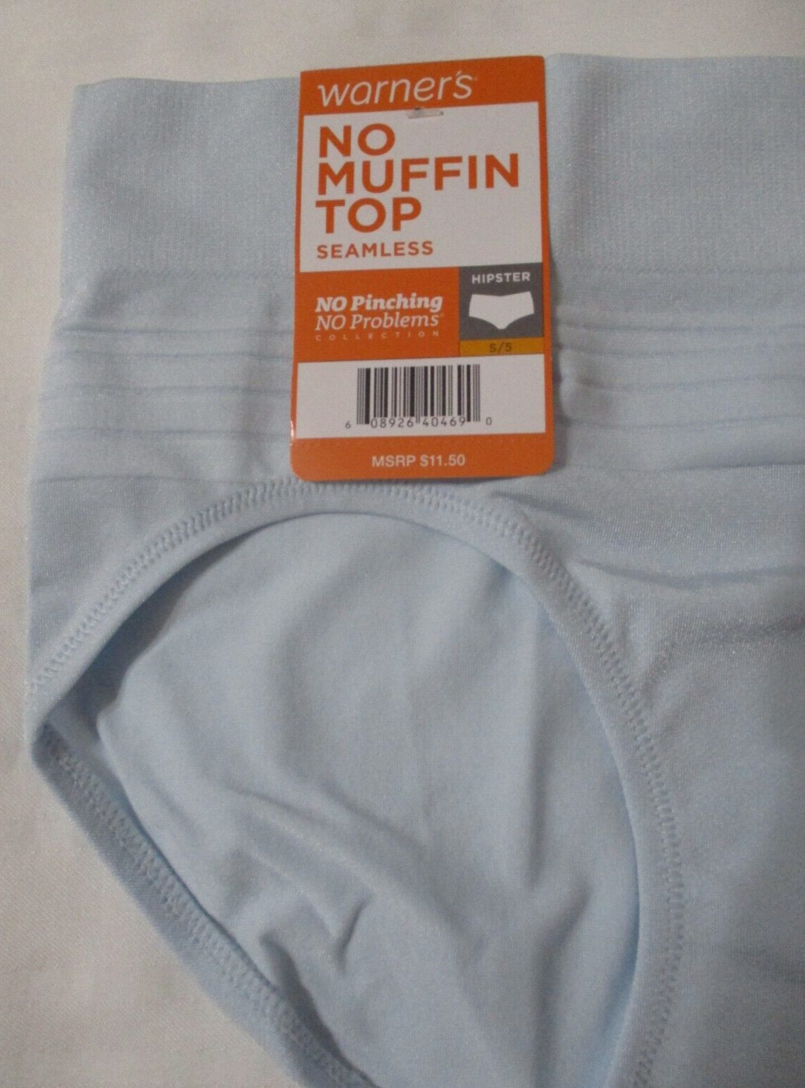WARNERS SMALL 5 HIPSTER RU0501P NO PINCHING SEAMLESS LIGHT BLUE NYLON PANTIES
