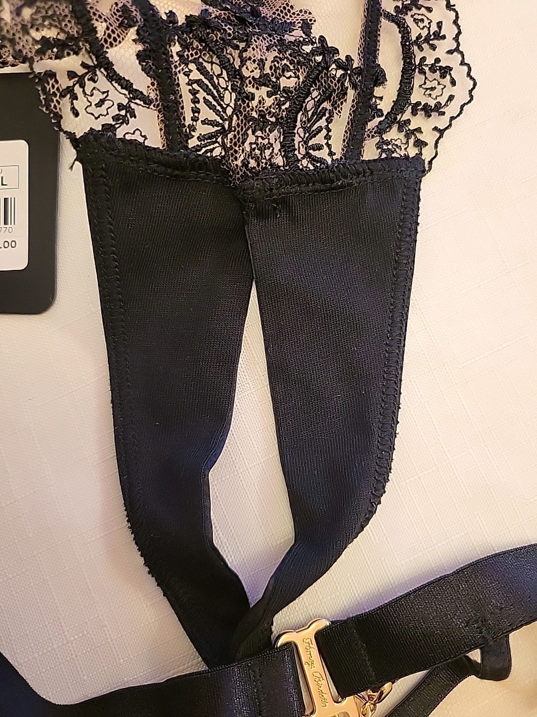 Honey Birdette Charlotta Thong Black Size XL RRP £55.00 Brand New With Tags