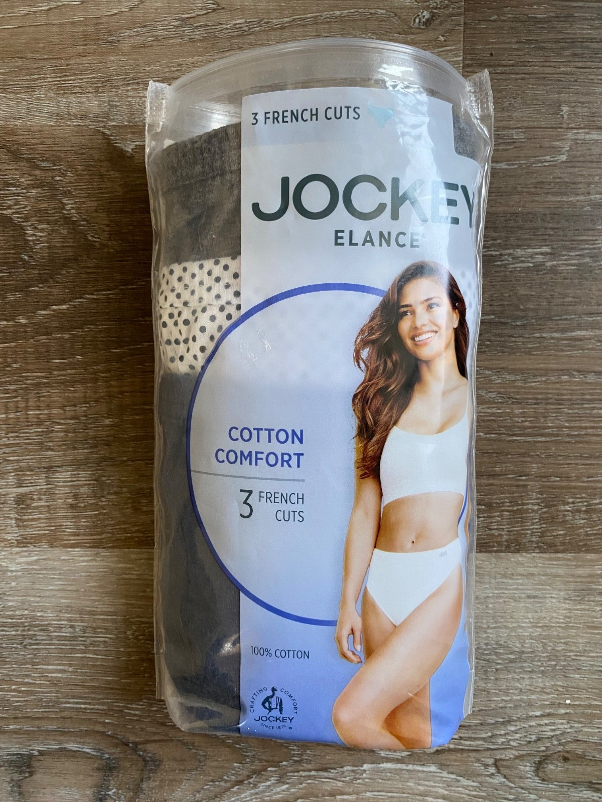 JOCKEY ELANCE~NWT 3 Pair French Cut Underwear Panties~Size 9~NEW~Gray/Blue/White