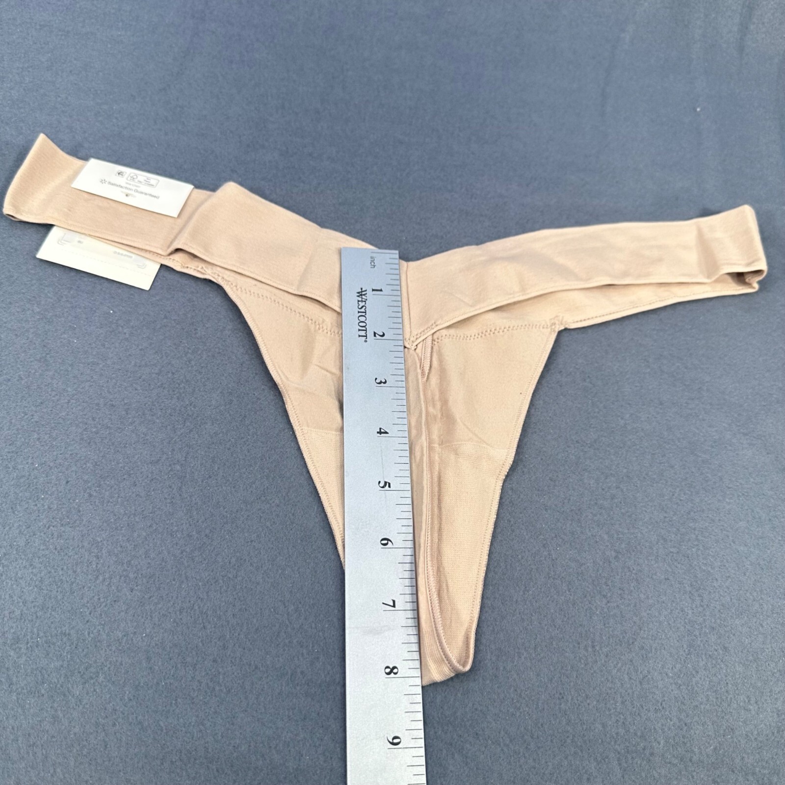 No Boundaries Womens Size XXL 9 V-Thong Panty Seamless Beige New With Tags