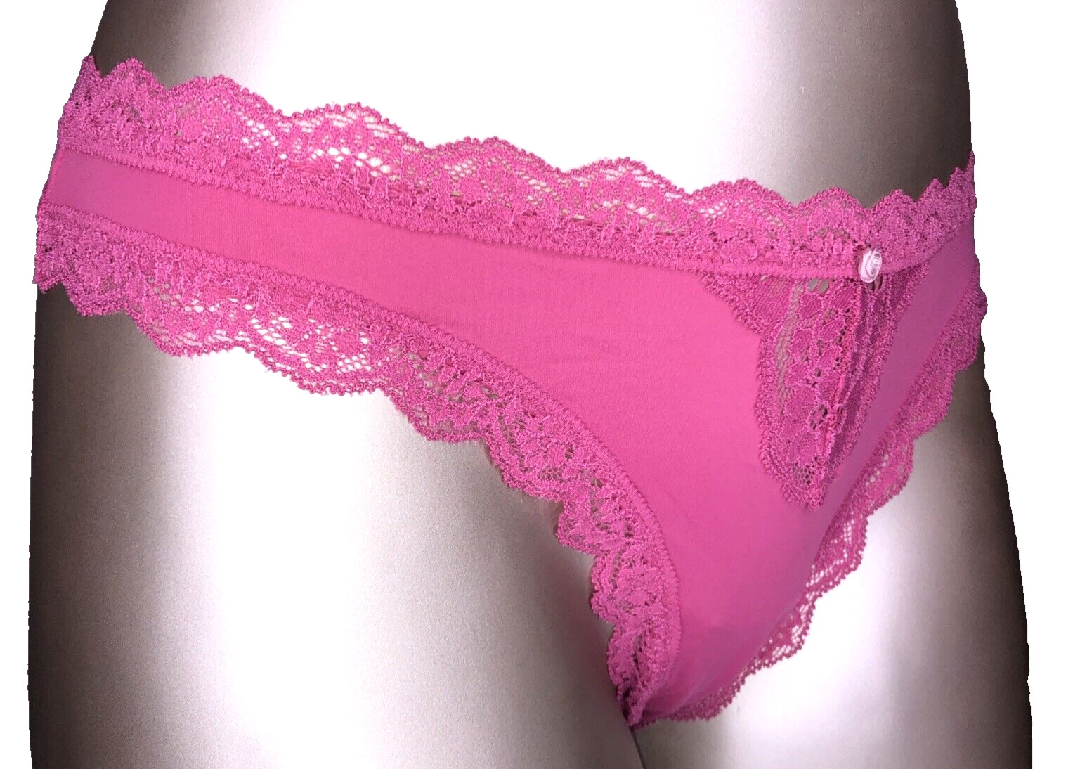 Victoria’s Secret Dream Angels NWT XXL Pink Lace Trim Thong Panty Cute Soft