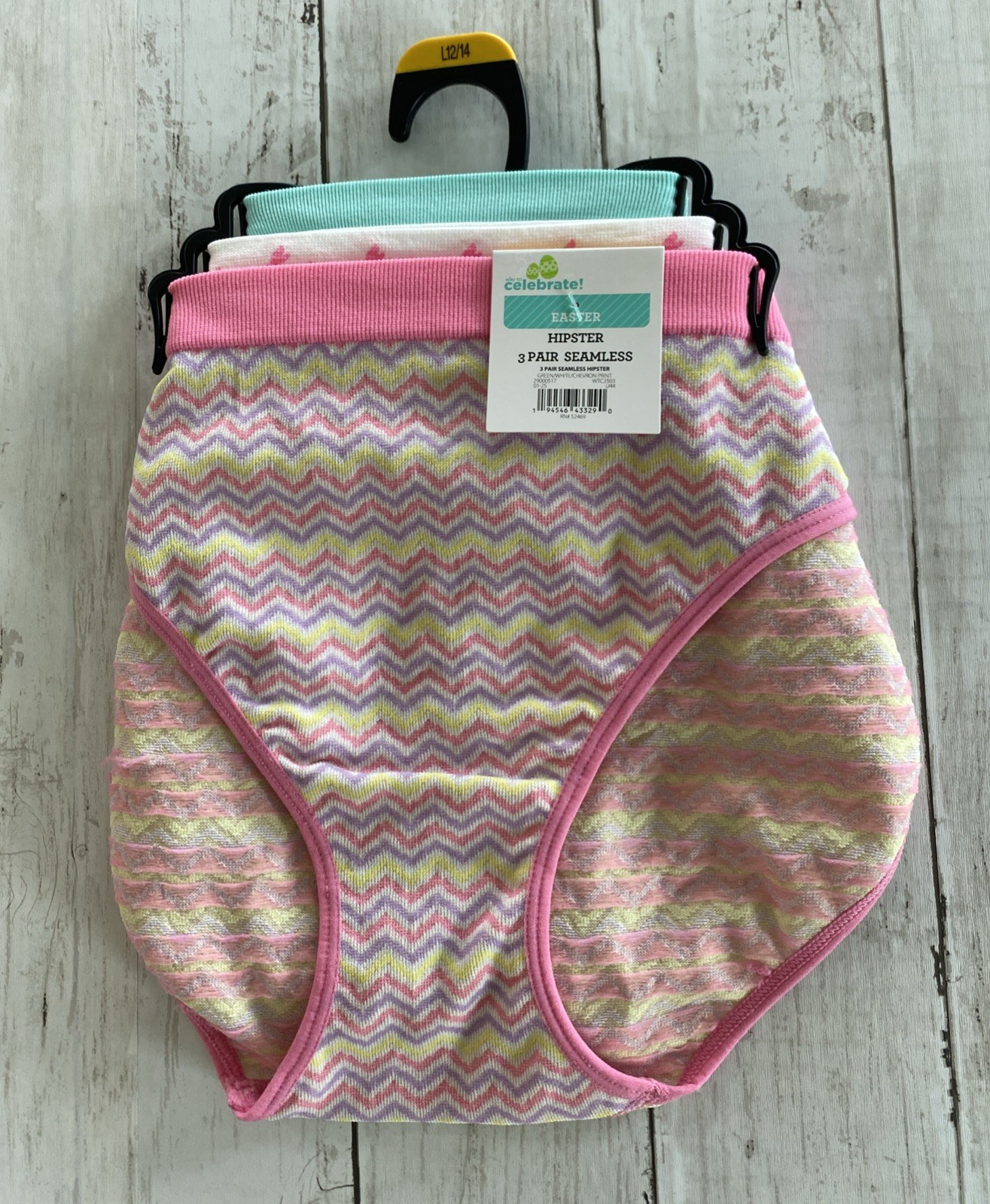 Womens Hipster 3 Pair Seamless Underwear Pastel Colors Large (12-14) NWT
