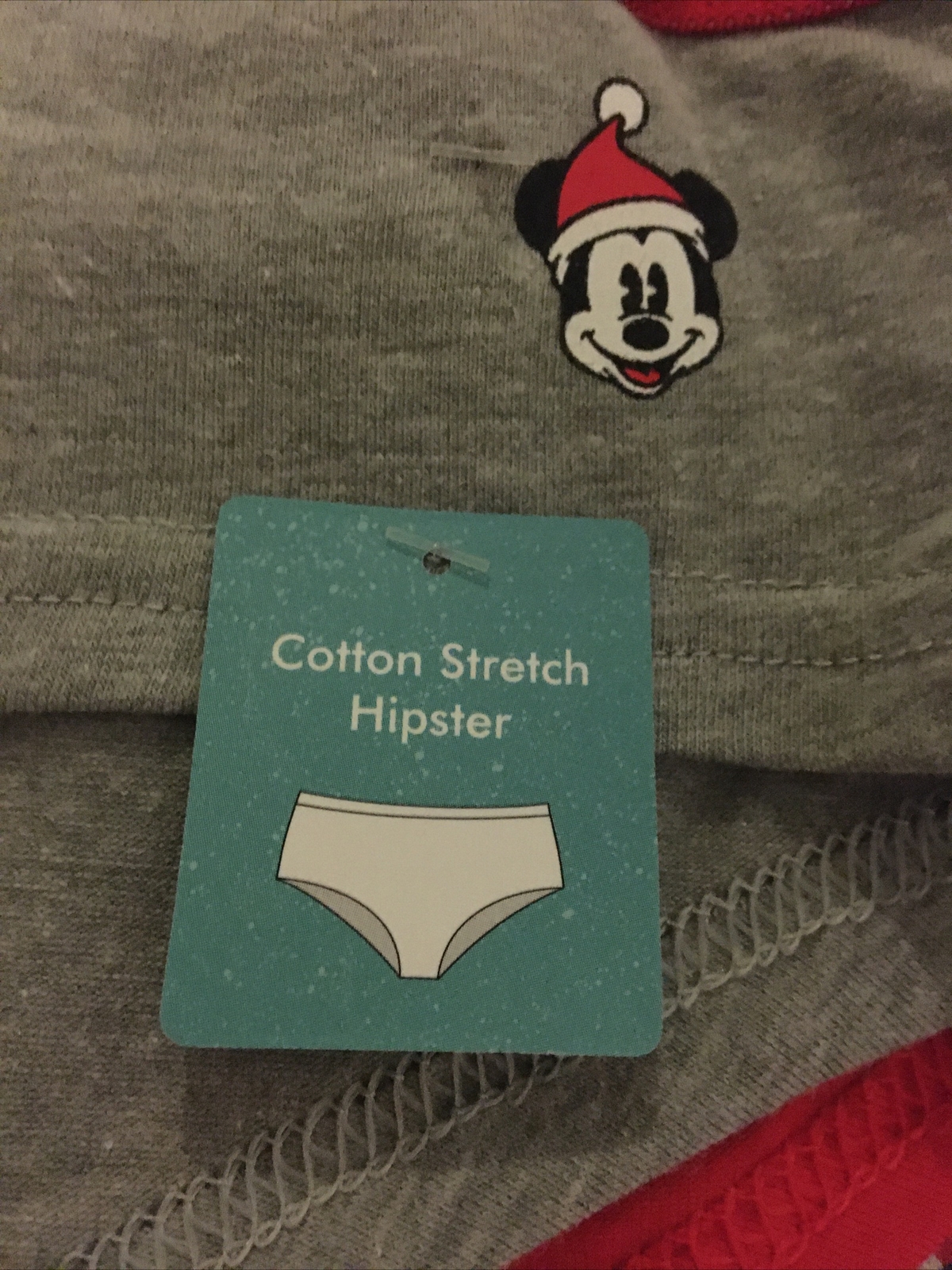 Disney MICKEY MOUSE Christmas Cotton Stretch Hipster 3 Pack Woman’s Size L NEW