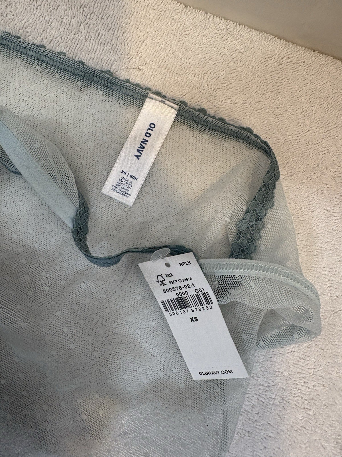 Old Navy XS Seafoam Mesh String Bikini Underwear