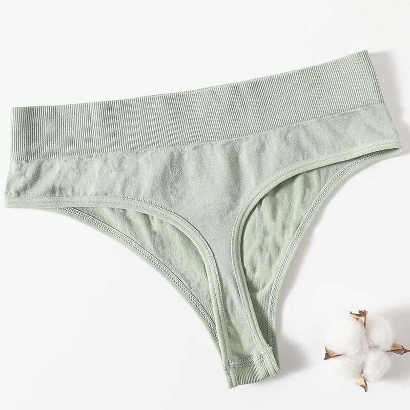 Seamless Thong High Waist Stretch T Back Soft Comfortable Everyday Wear Fit