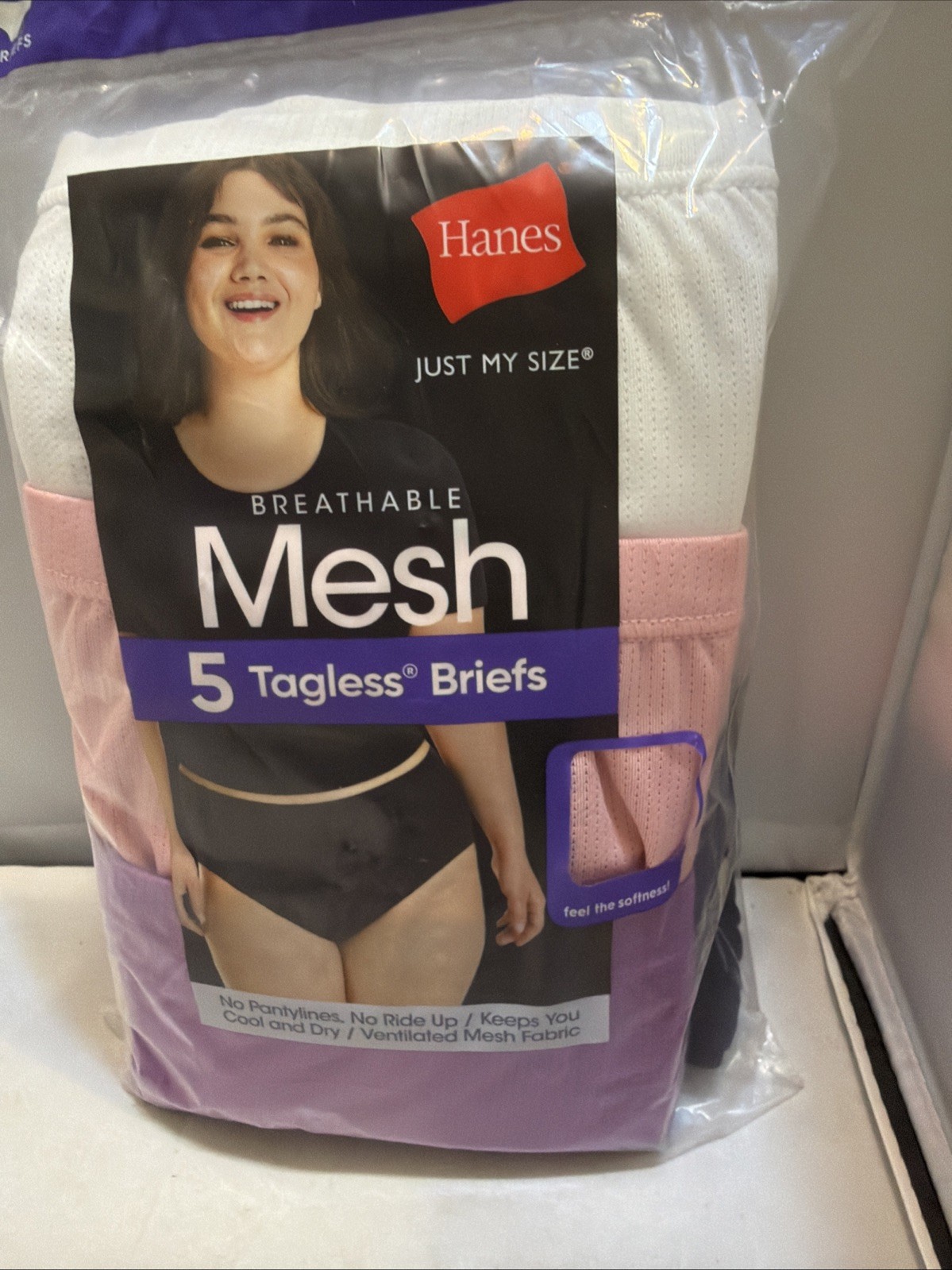 Just My Size Women Briefs Underwear Plus Size 13/5X Breathable Mesh