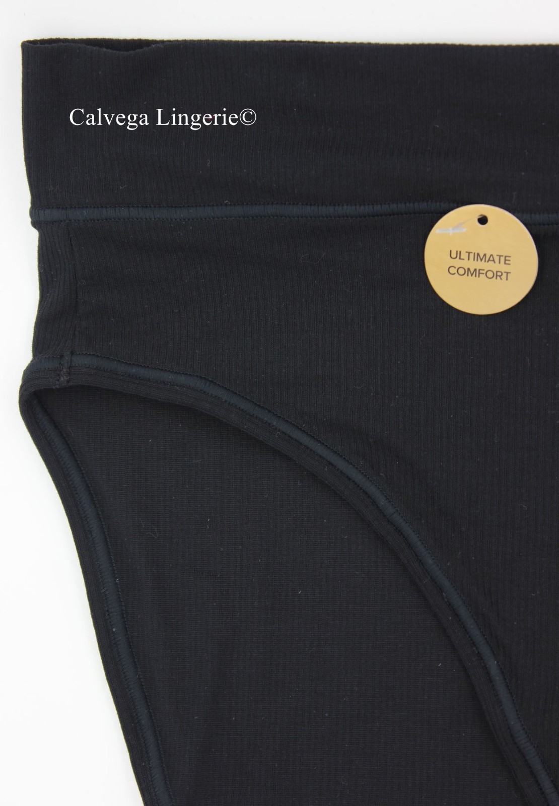 NWT Wacoal 871349 “Balancing Act” Ribbed Modal Hi-Cut Brief Panty, Black, 2XL