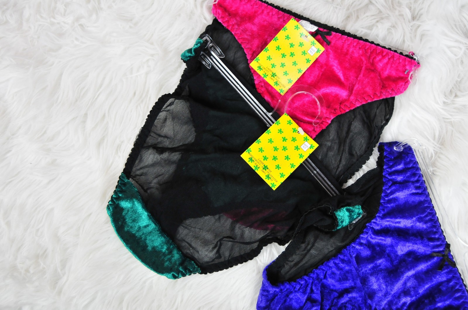 Mesh back VELVET blue Pink Purple Green full panties Knickers S M L CHOOSE!