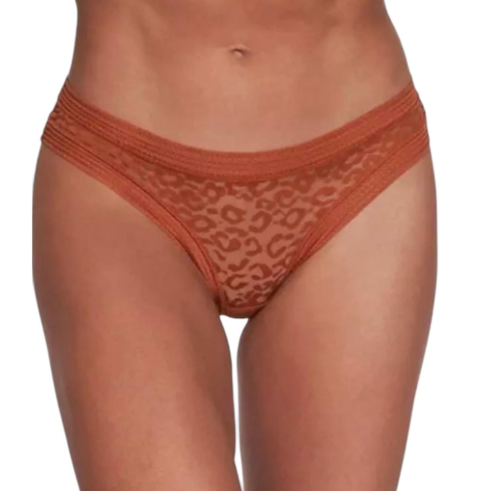 NWT! Frederick’s of Hollywood Brown Demi Leopard Mesh Thong Panties 1X