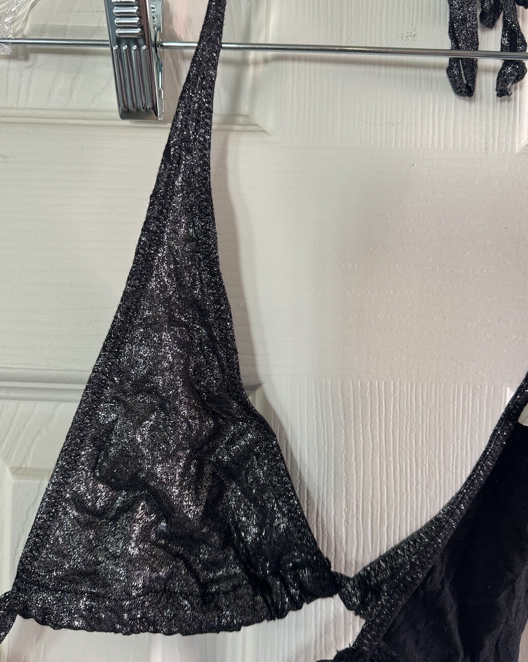👙👙Leg Avenue Black Glitter Lingerie Stripper Bikini Size S/M👙👙
