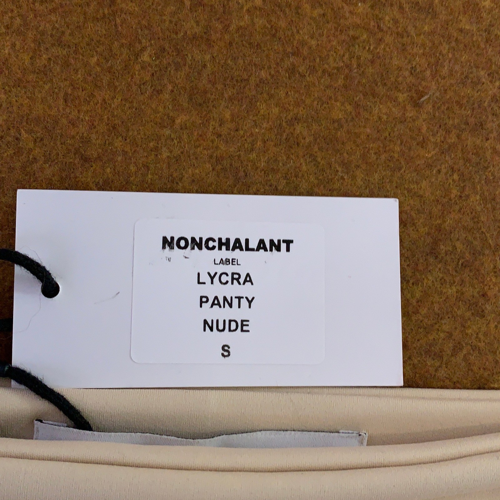 Nonchalant Label Womens Small Nude Lycra High Waisted Panty NWT *Flaw