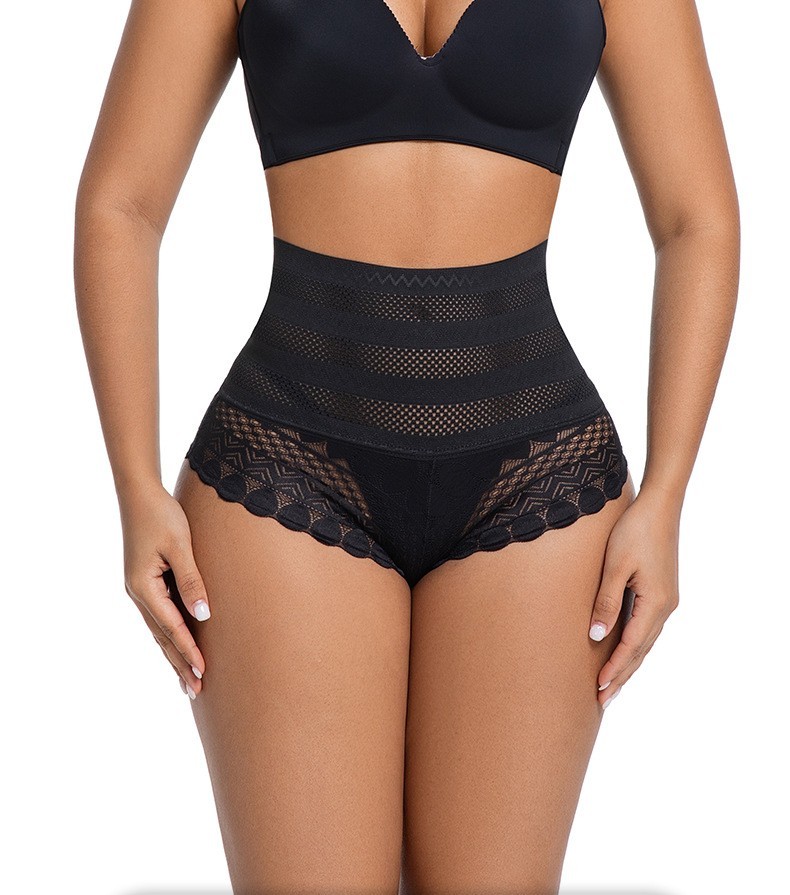 3X Mesh Lace High Waist Tummy Control Panties Breathable Butt Lifting Underwear