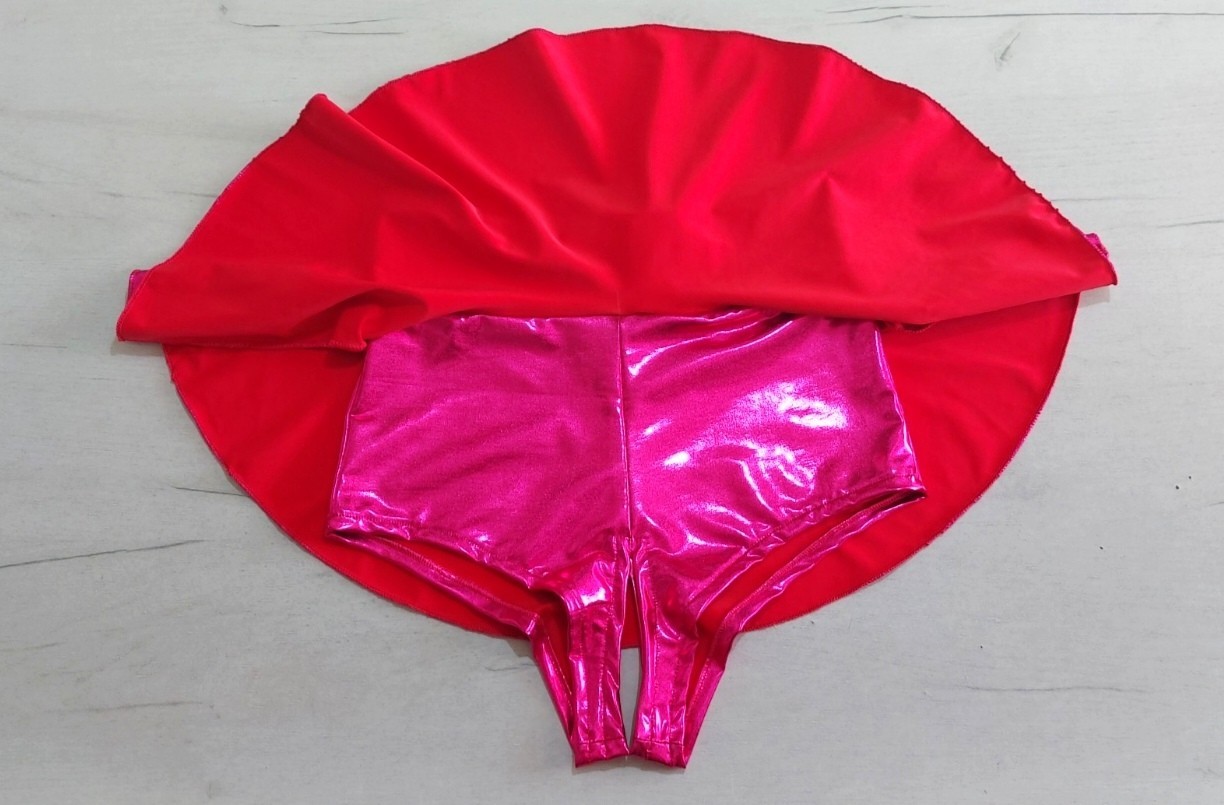 Mini Skrit with Attached Crotchless Panties. Skater Skrit with Crothcless shorts