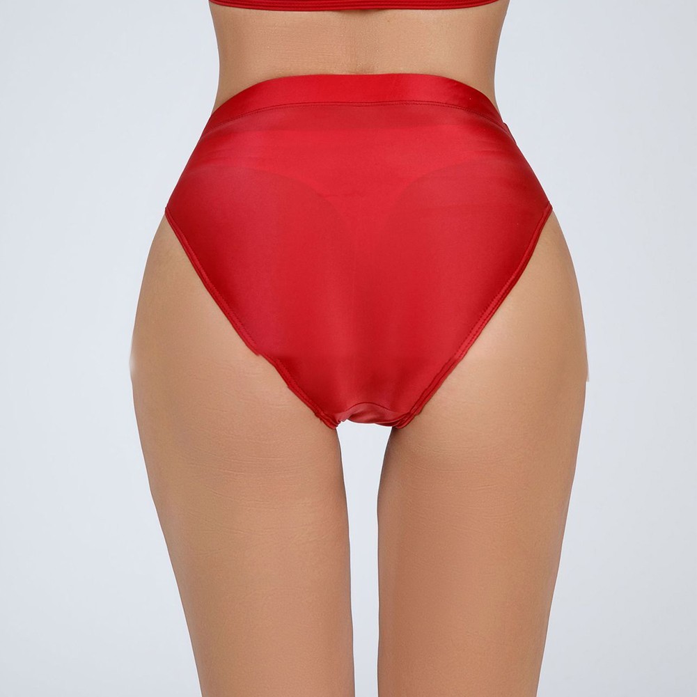 Brand New Underpants Solid Wet Look Knickers Comfortable Glossy Briefs