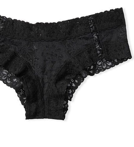 S M L Black ALL FLORAL LACE UP THE LACIE Victorias Secret CHEEKY Brief Panty