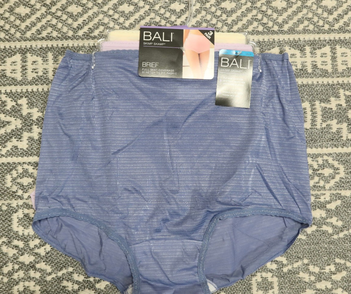 3-pack Bali Skimp Skamp Briefs Panties – Full Seat Coverage – 2XL / 9 – New!