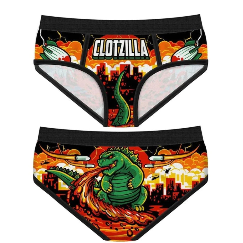 Harebrained Clotzilla Period Panties Funny Womens Underwear
