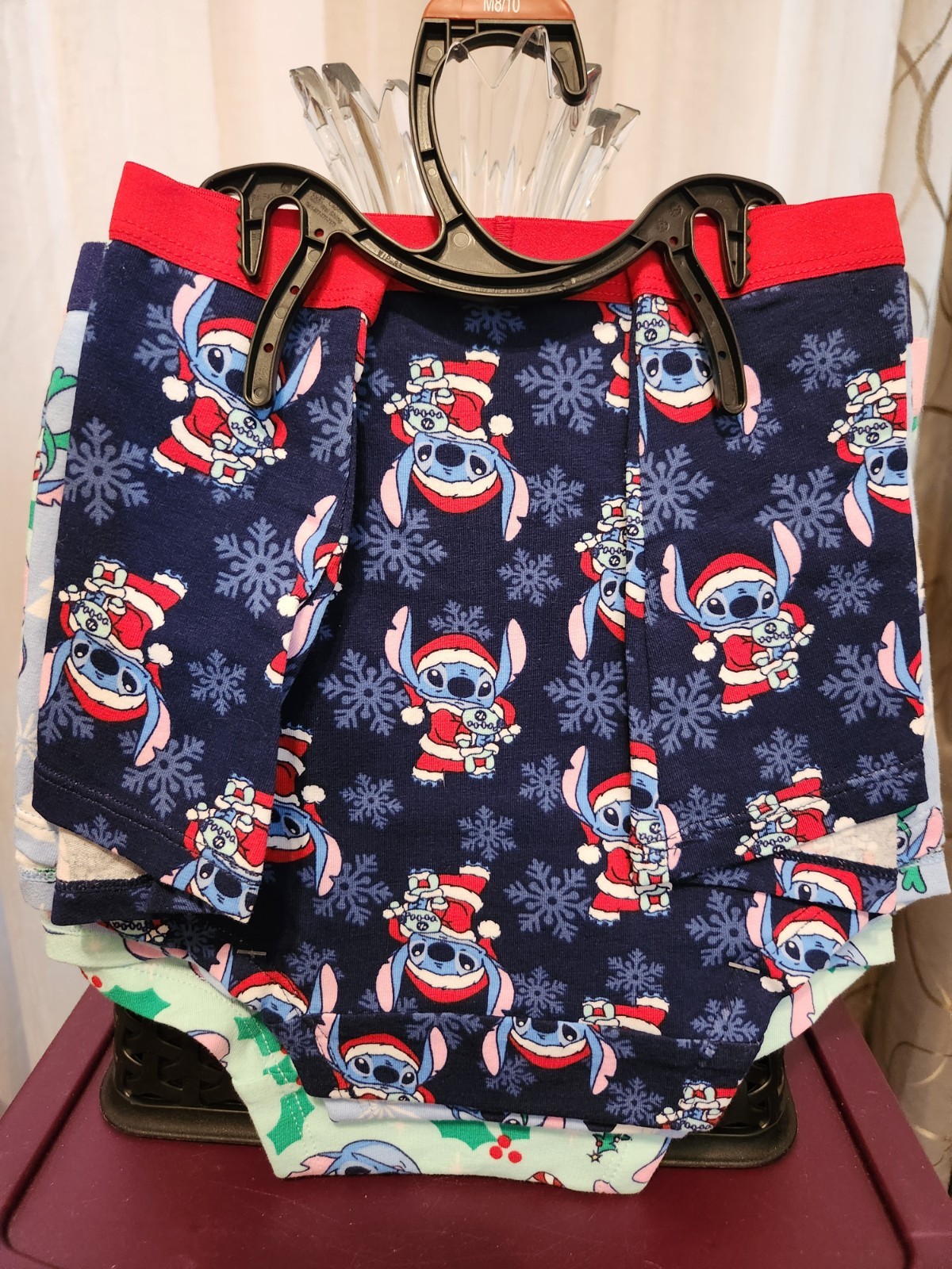 Disney Stitch Women’s Boyshort Panties 3 Pair Christmas M 8/10 Brand New w Tag