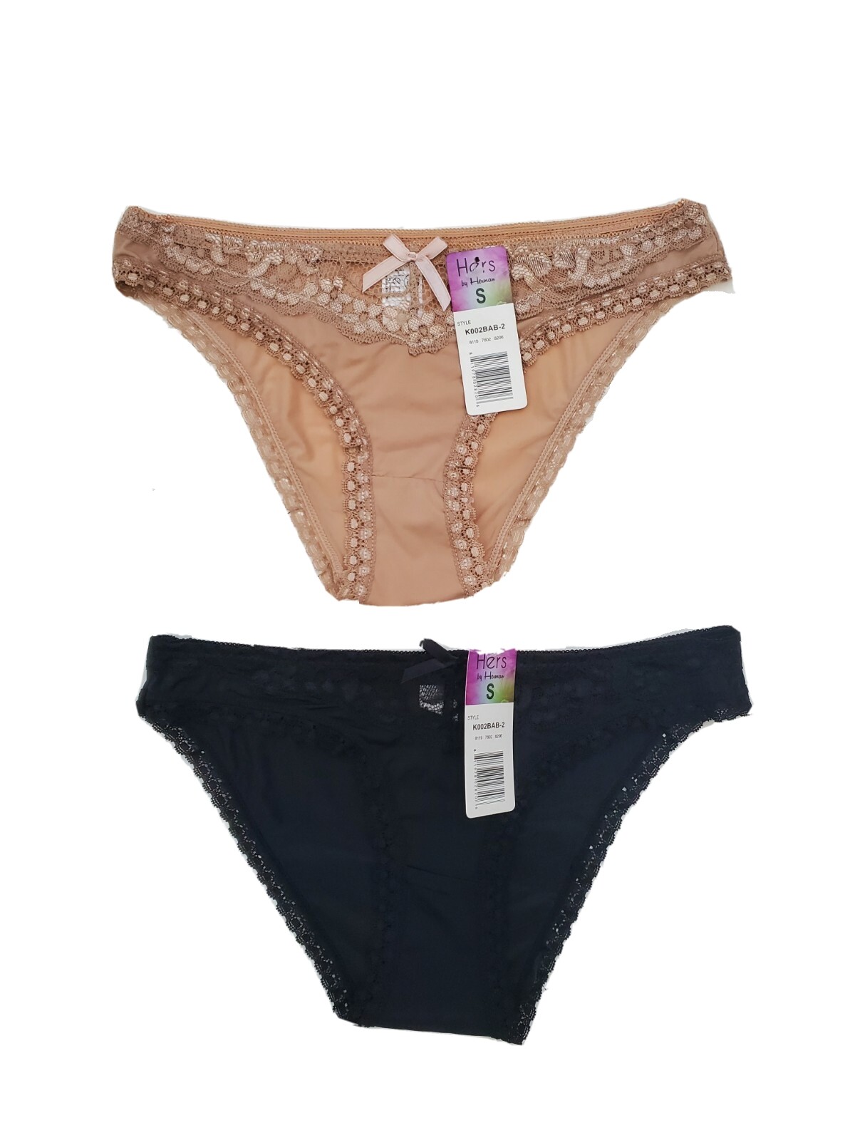 Hers by Herman 2pc High Cut Lace Pantie Set Beige/Black White/Gray Red/Fuchsia