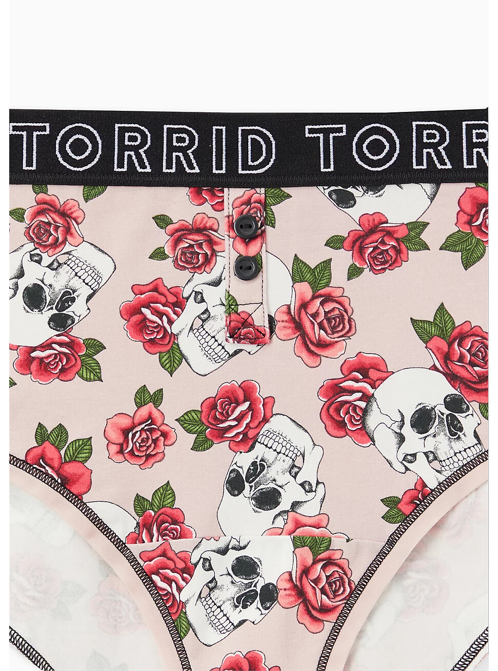 Torrid logo light pink skull floral cotton cheeky panty sz 1x 2x 3x 4x PLUS