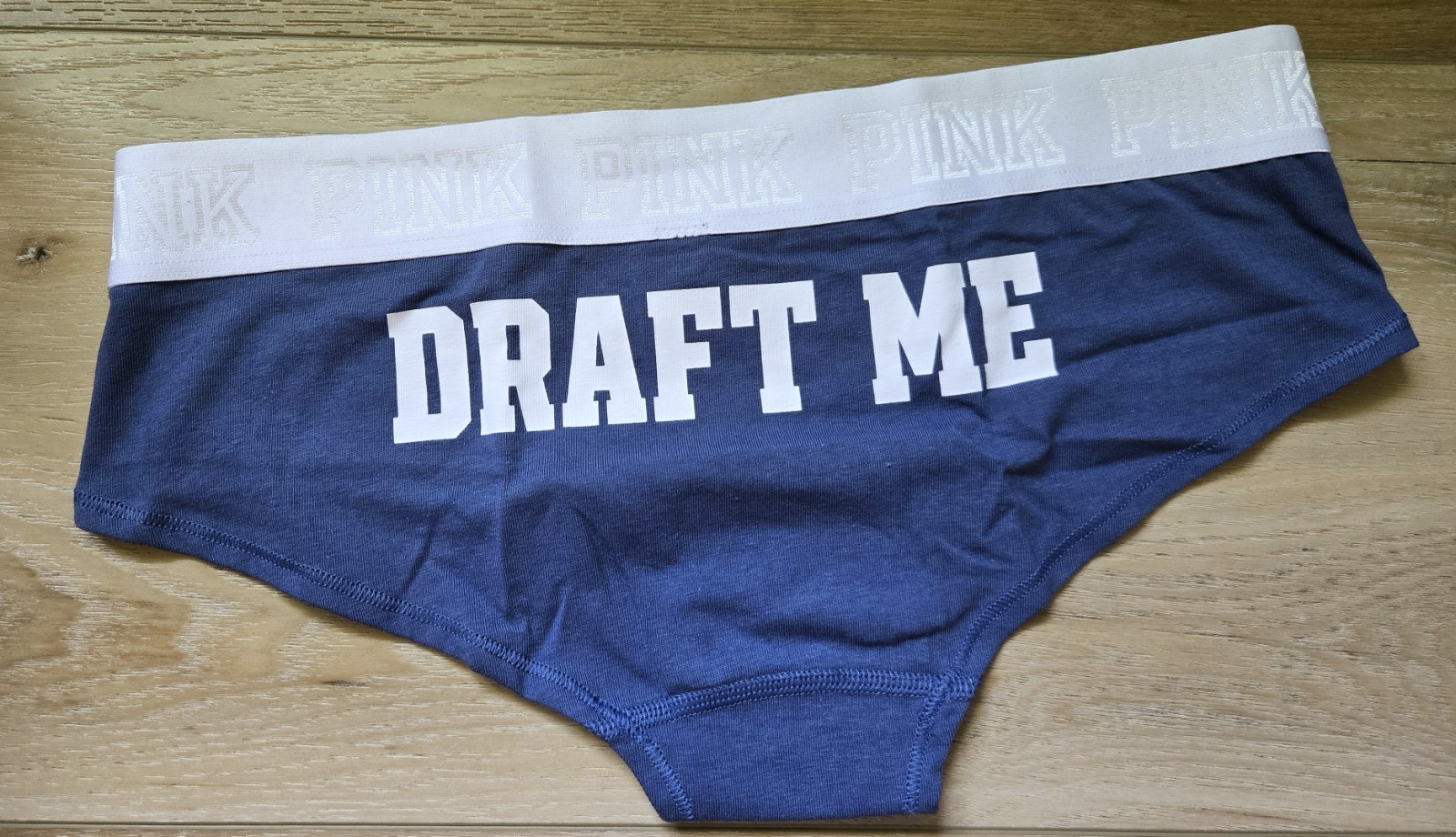 NWT Vintage Victoria’s Secret PINK Cotton “DRAFT ME” Extra Low Hipster Panties M