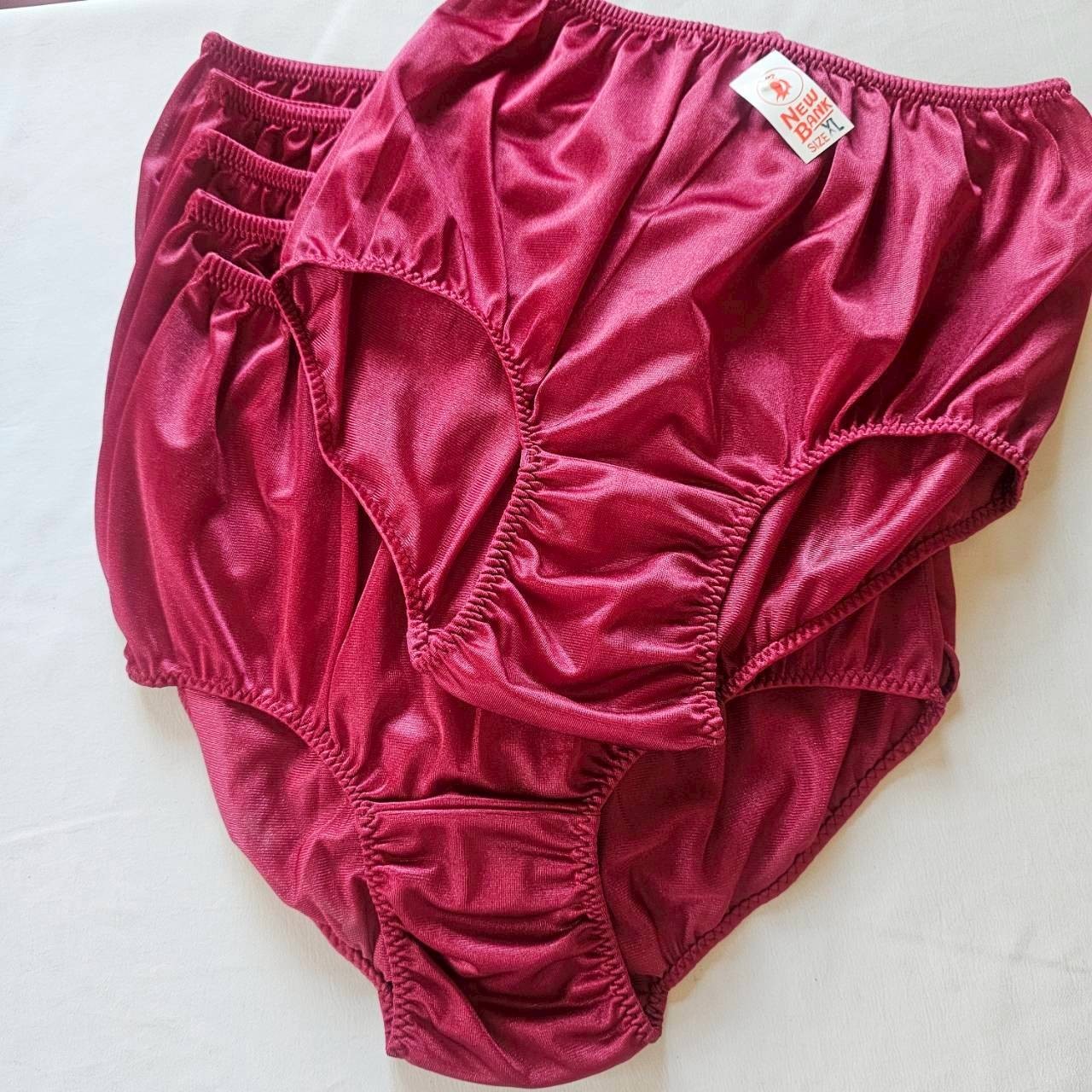 6pcs Nylon Underwear Panties Comfort Woman Man Briefs High Waist 36″-42″ XL/Red