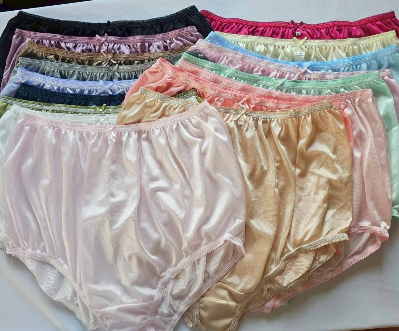 17 Big Underwear Nylon Granny Panties soft Silky Briefs Woman High Waist 42″-50″