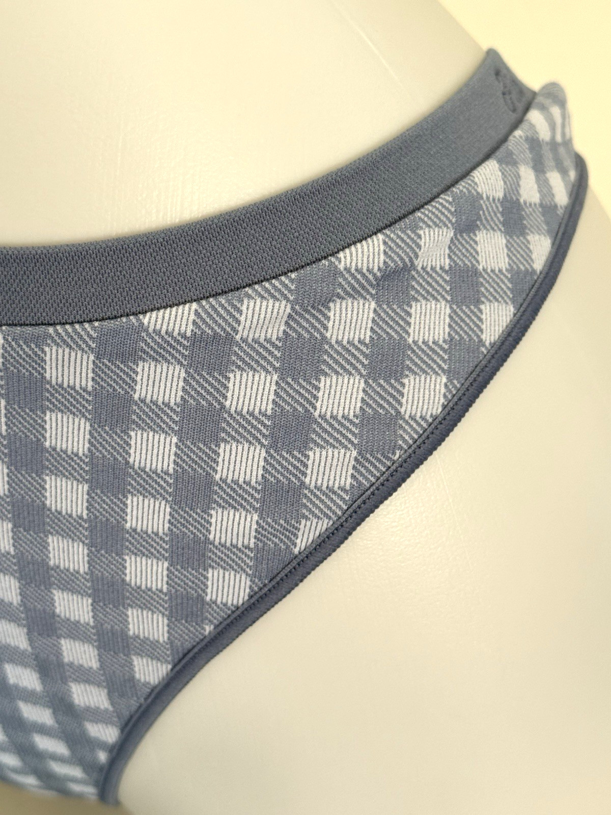 Victoria’s Secret Lavender Purple Gingham Seamless High Leg Thong Panty Sz M NWT