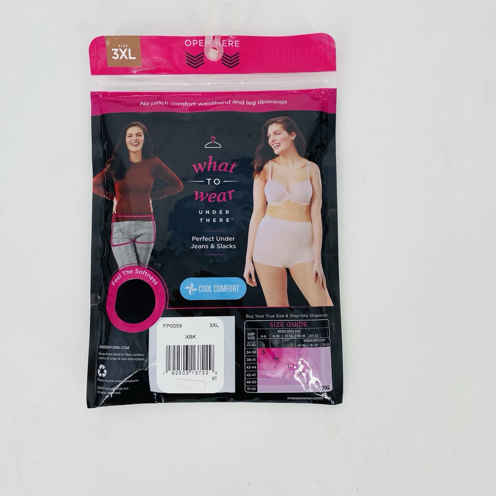 Maidenform Flexees Black Boyshort 3XL Cool Comfort Light Control Underwear 1 PC