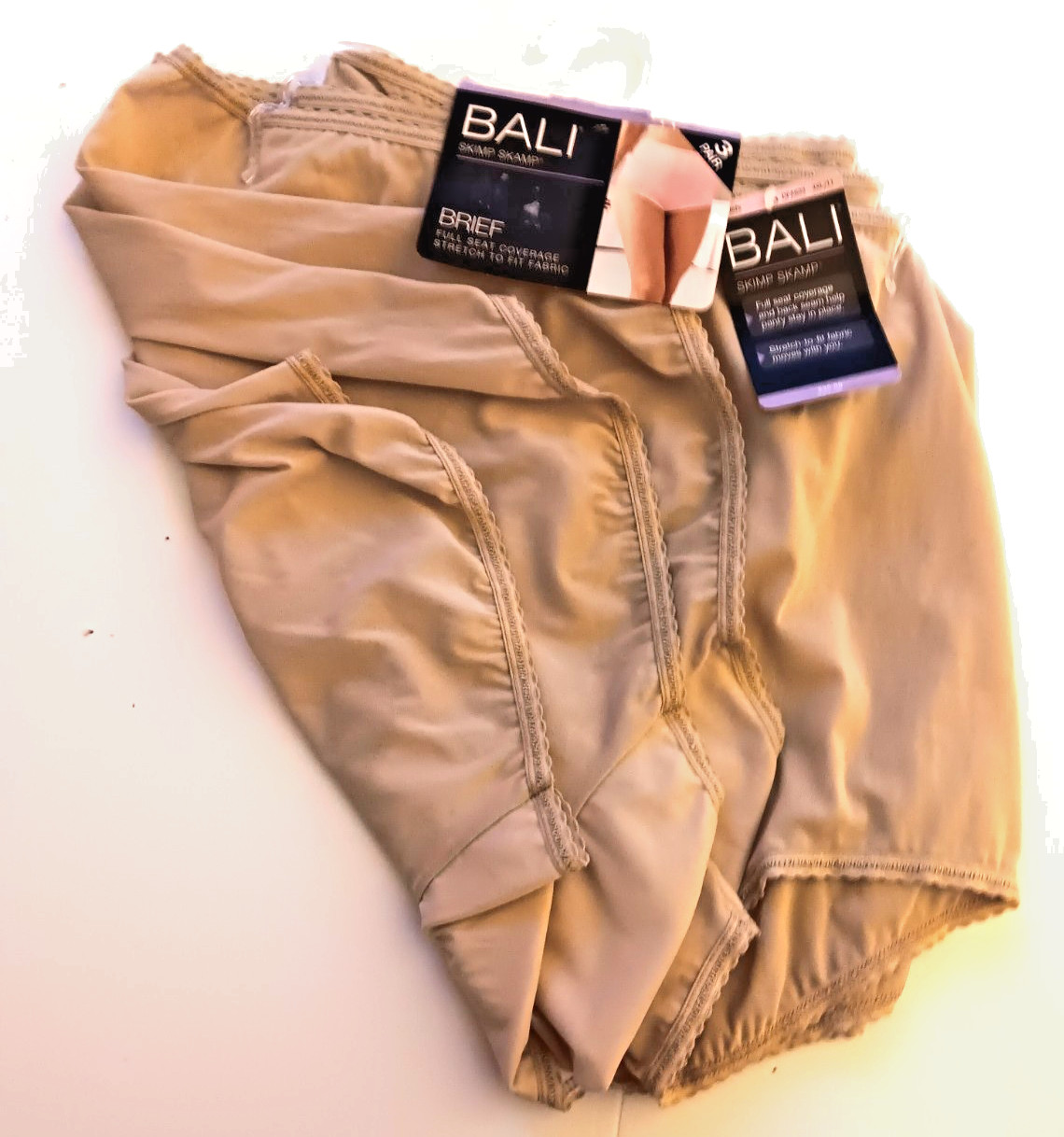 3 Pairs BALI Skimp Skamp Full Brief Wide Gusset Stretch Panties BLACK 4XL/11 NWT