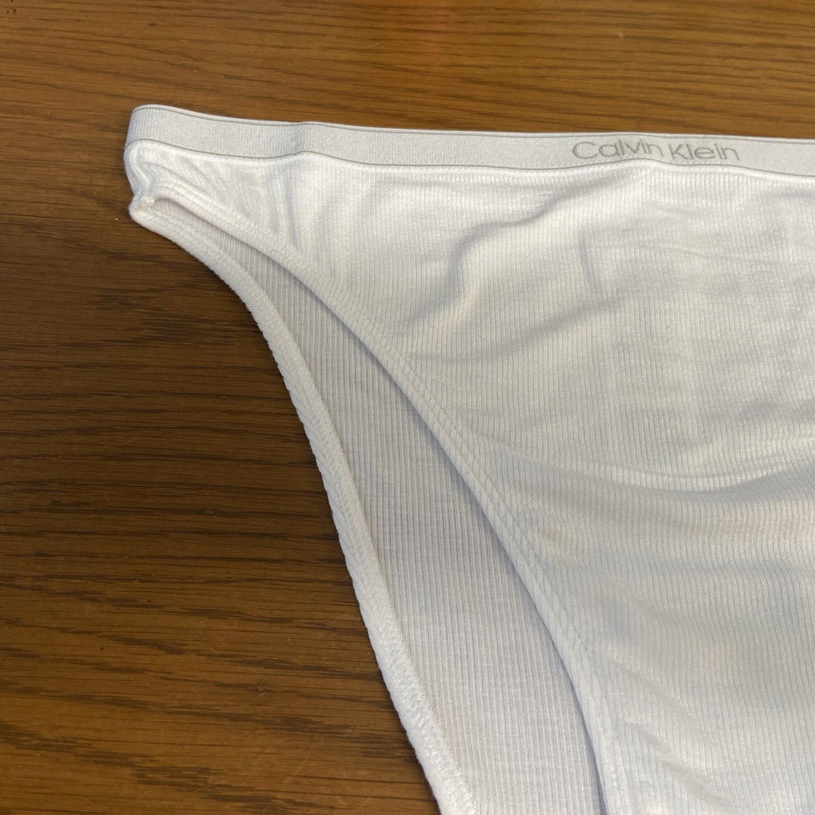 *** Calvin Klein (LARGE) Pure Ribbed Cheeky Bikini QF6443-110 BRAZILIAN HIGH LEG