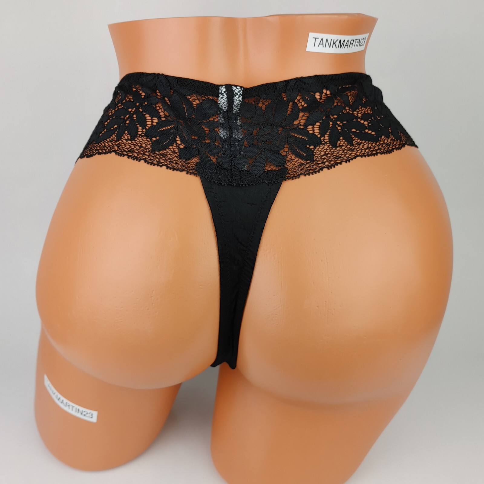 Lane Bryant Cacique 22/24 Sexy Split Gusset Thong Black With Lace Plus Panties