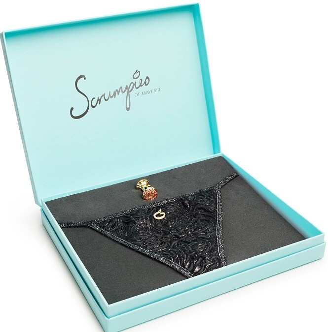 2 X Scrumpies Of Mayfair Briefs Knickers with Charms & Gift Box RRP £110 BNIB