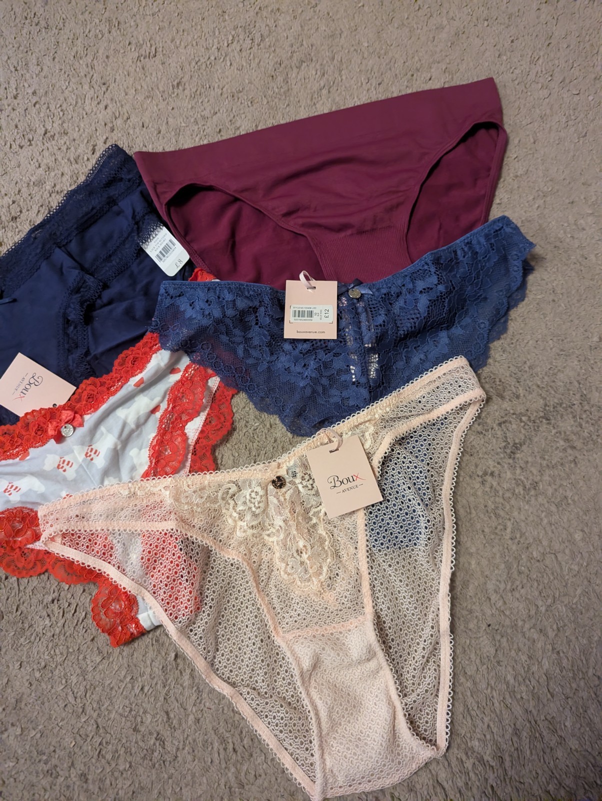 5 X BOUX AVENUE ASSORTED BRIEFS SHORTS THONGS SIZE UK 10 NEW RRP £52