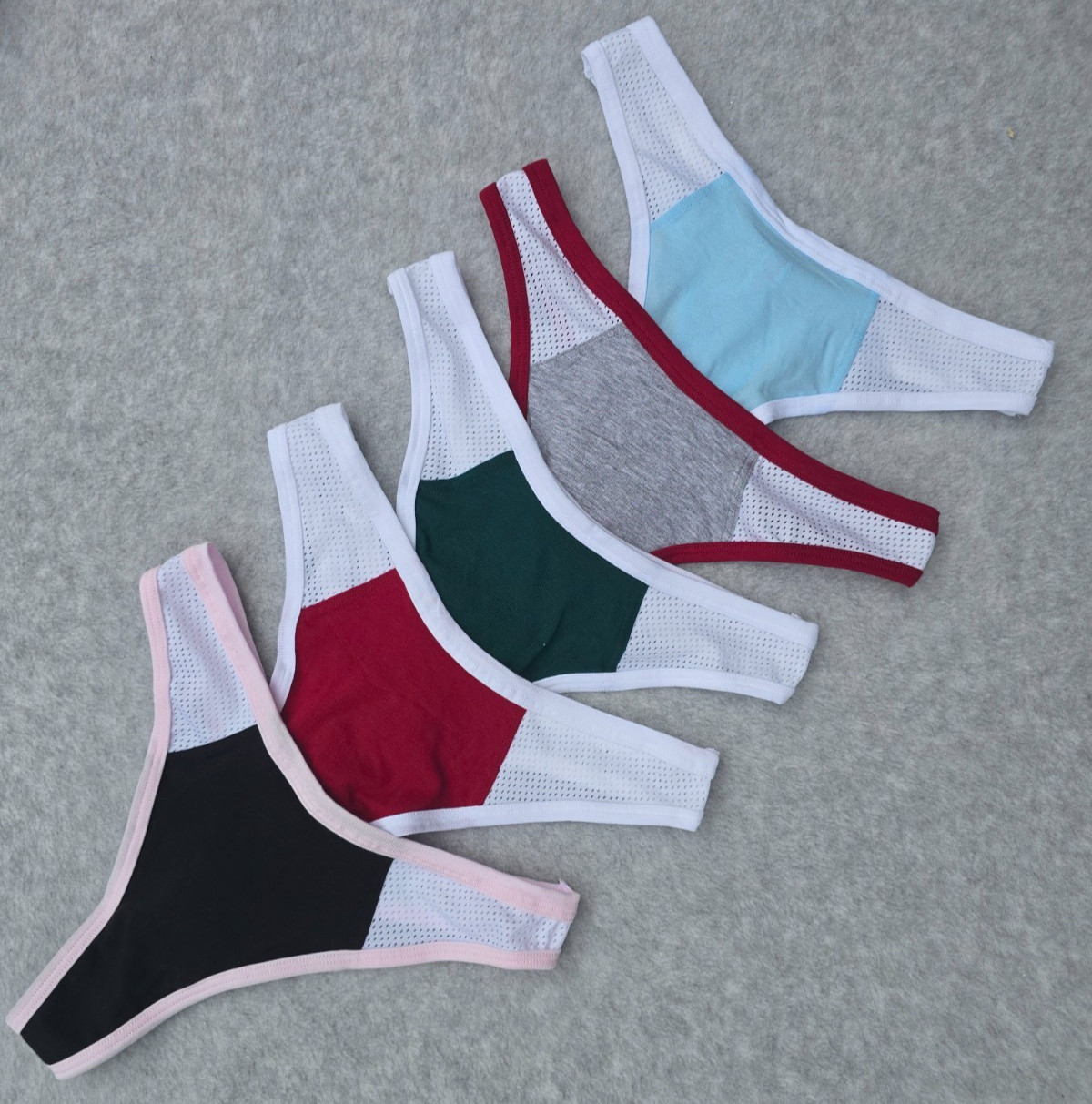 Victoria’s Secret PINK Size S Cotton Mesh Sporty Thong Panty Bundle – Lot of 5