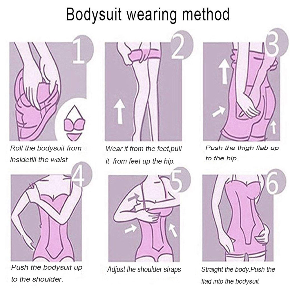 Women Latex Seamless Tummy Control Bodysuit Shapewear Thong Body Shaper Corset