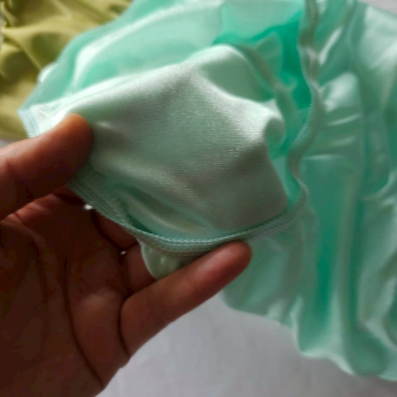 6 Bikini Panties Underwear Woman Men Light Nylon Soft Briefs Hip38″-42″XL/Green