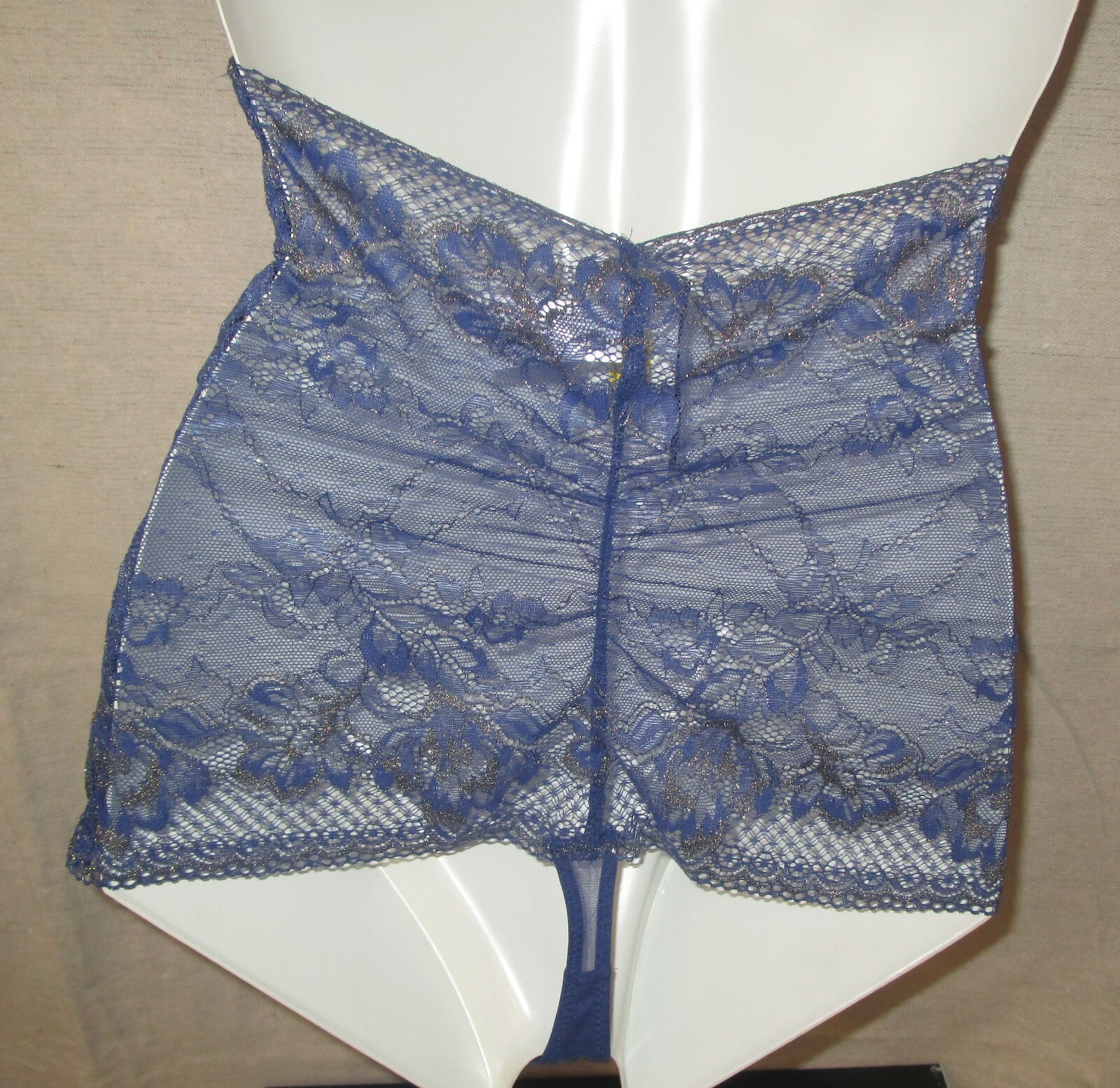 WACOAL~SMALL 5~844297~Twilight Blue LACE TO LOVE High Waist Thong Panty