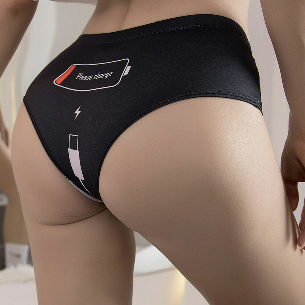 Women’s Letter Print Naughty Bikini Briefs Lingerie Cheeky Thong Panties Knicker