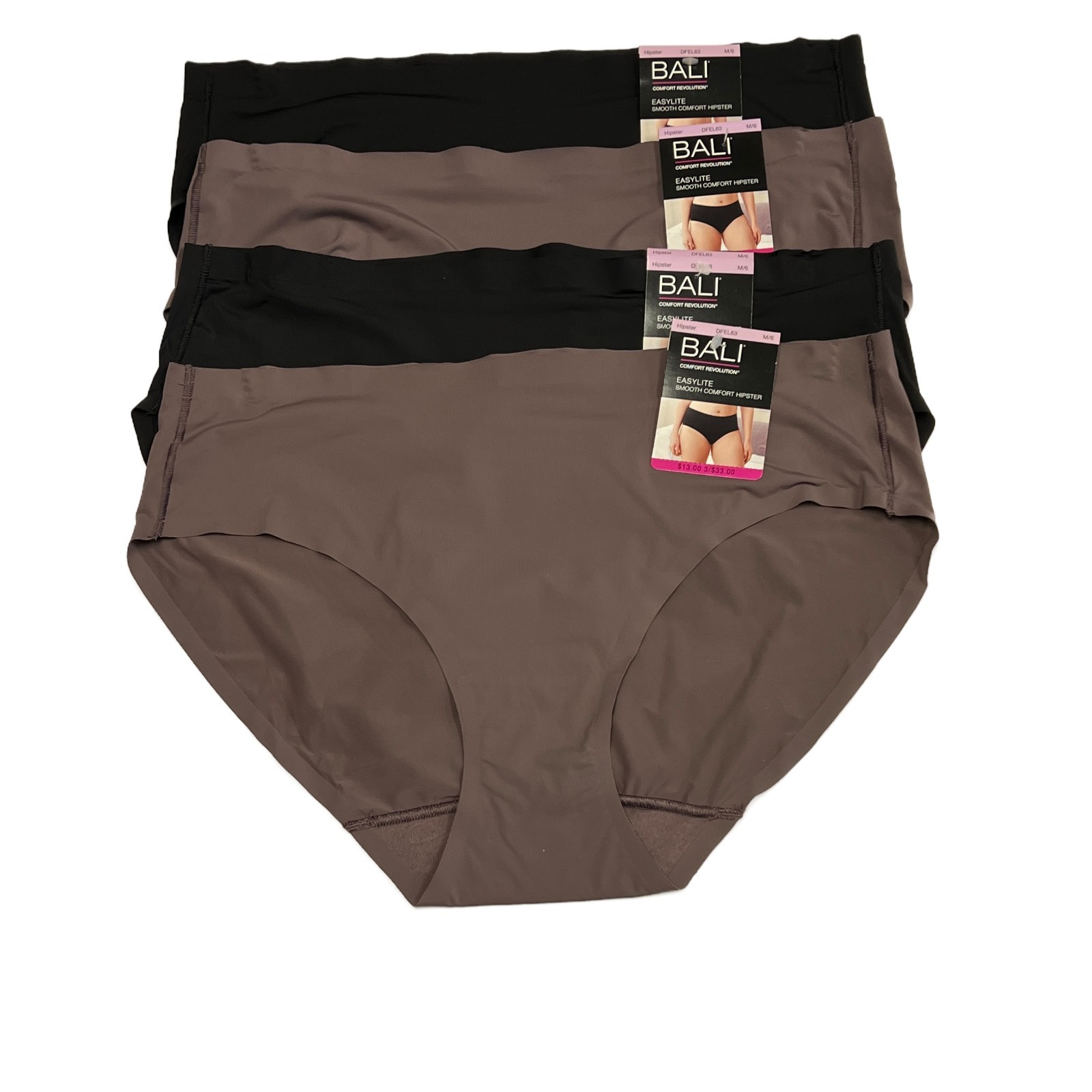 Bali Easylite Hipster Panty M 6 MEDIUM 4 Pack Panties DFEL63 Seamless Underwear