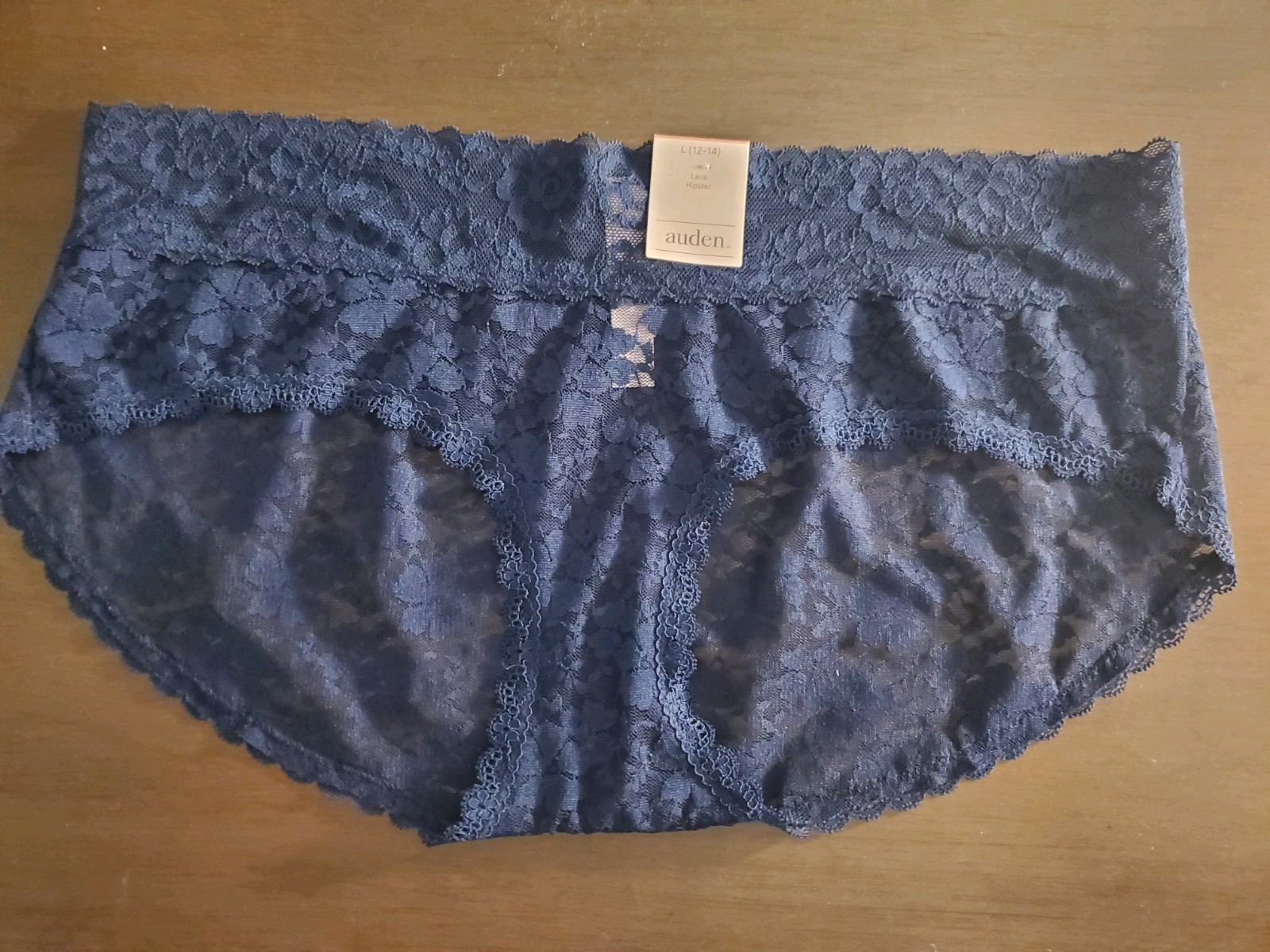 5 Pairs AUDEN navy Smart Blue Lace Hipster Panties Large (12-14) New Lot Sexy