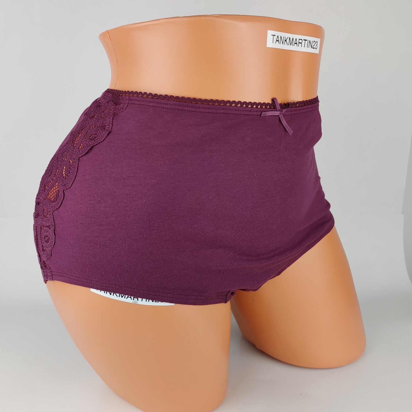 LANE BRYANT CACIQUE PLUS COTTON FULL BRIEF 14/16 PANTY PURPLE LACE BUTT HIPS